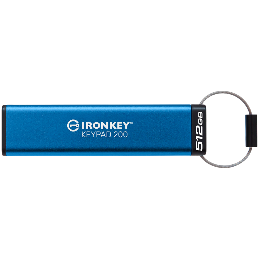 KINGSTON IronKey Keypad 200, 512GB, FIPS 140-3 Lvl 3 (Pending) AES-256 Encrypted