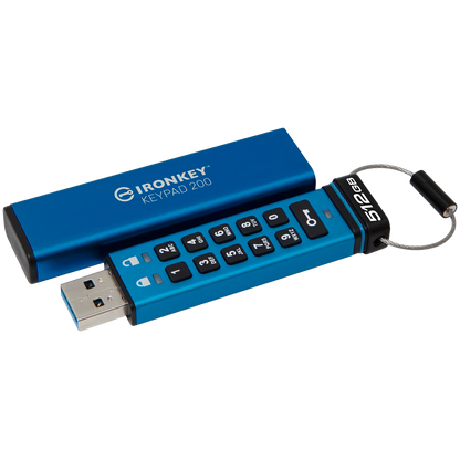 KINGSTON IronKey Keypad 200, 512GB, FIPS 140-3 Lvl 3 (Pending) AES-256 Encrypted