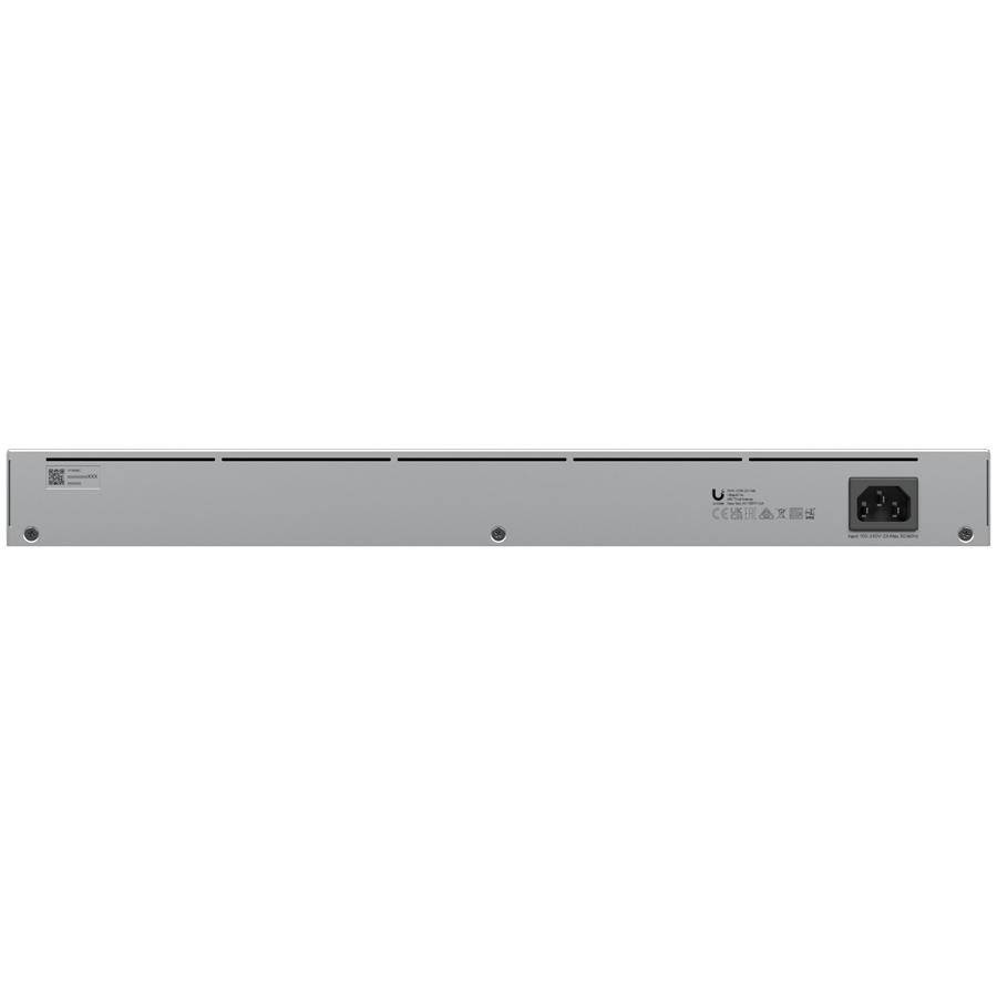 Ubiquiti USW-24-POE Gigabit Layer 2 switch with twenty-four Gigabit Ethernet ports including sixteen auto-sensing 802.3at PoE+ ports, and two SFP ports