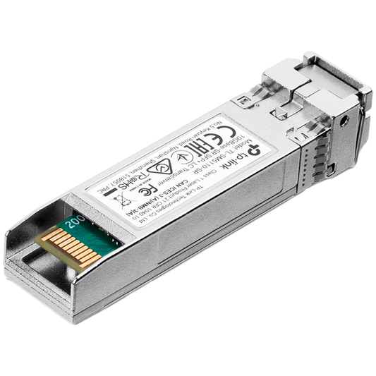 TP-Link SM5110-SR Omada 10GBase-SR SFP+ LC Transceiver, Multi-mode SFP+ LC Transceiver, Hot-Pluggable, Supports Digital Diagnostic Monitoring (DDM), 850nm, 300 m