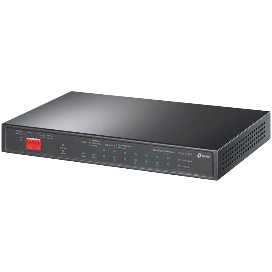 10-Port Gigabit Desktop Switch with 6-Port PoE+ and 2-Port PoE++PORT: 2× Gigabit PoE++ Ports, 6× Gigabit by TP-Link – view 2