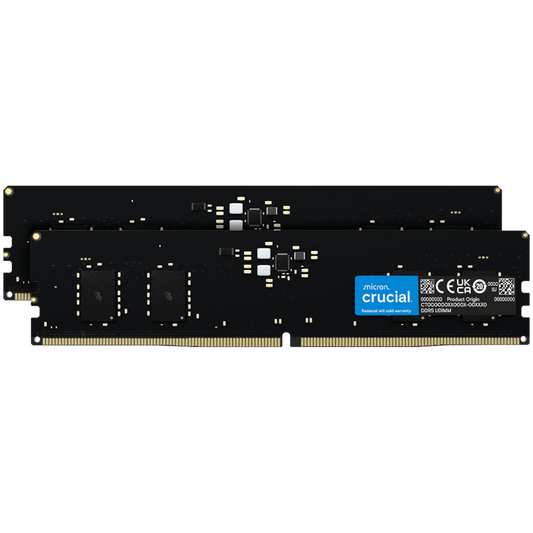 Crucial 64GB Kit (2x32GB) DDR5-5600 UDIMM CL46 (16Gbit)