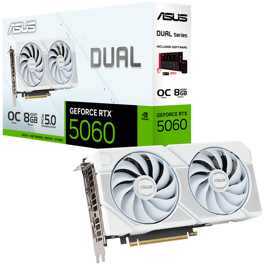ASUS Video Card Nvidia DUAL-RTX5060-O8G-WHITE