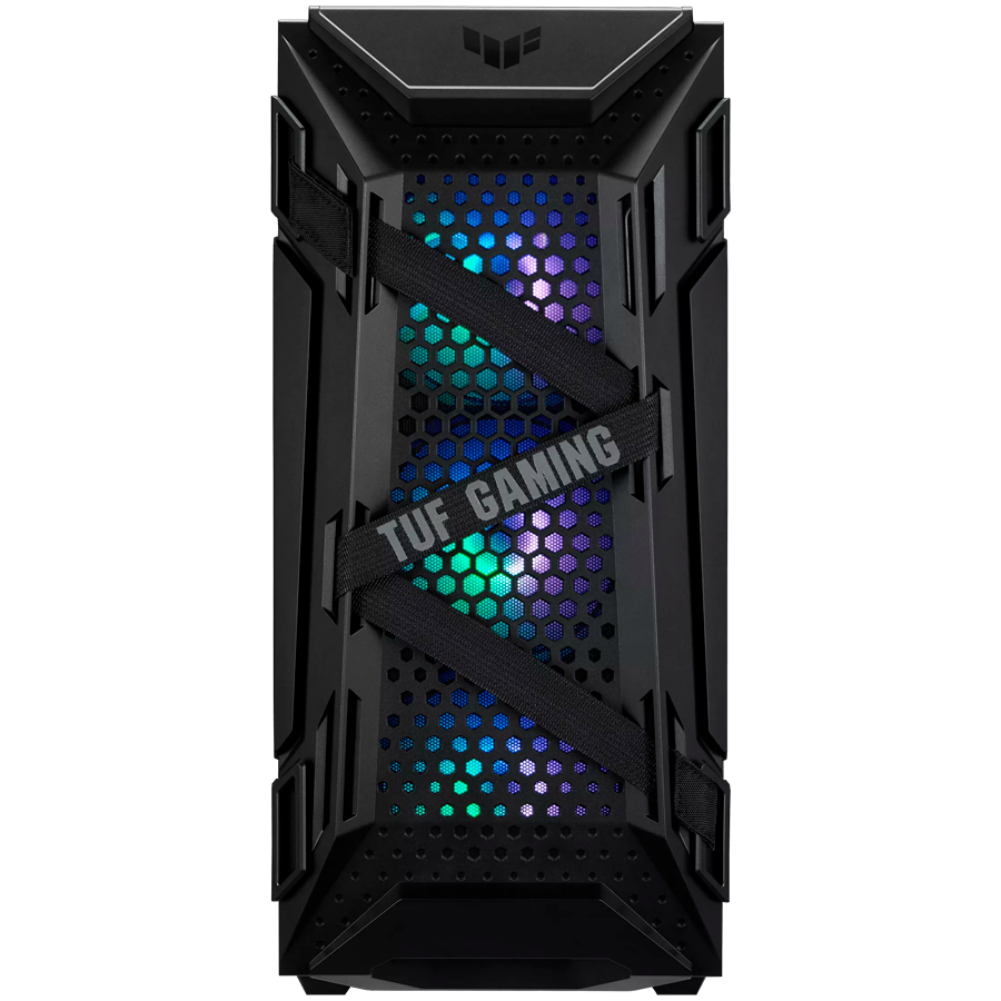 ASUS TUF Gaming GT301 ATX mid-tower compact case with tempered glass side panel, honeycomb front panel, 120mm AURA Addressable RGB fan, headphone hanger and 360mm radiator support