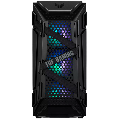 ASUS TUF Gaming GT301 ATX mid-tower compact case with tempered glass side panel, honeycomb front panel, 120mm AURA Addressable RGB fan, headphone hanger and 360mm radiator support