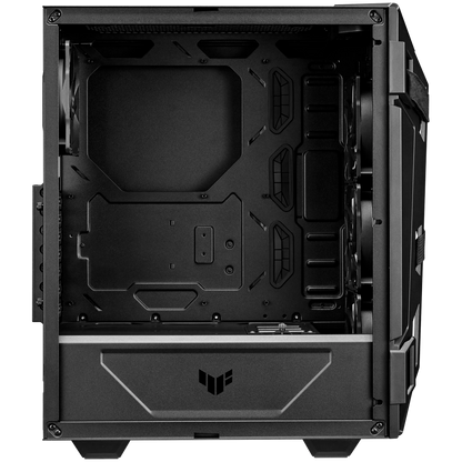 ASUS TUF Gaming GT301 ATX mid-tower compact case with tempered glass side panel, honeycomb front panel, 120mm AURA Addressable RGB fan, headphone hanger and 360mm radiator support