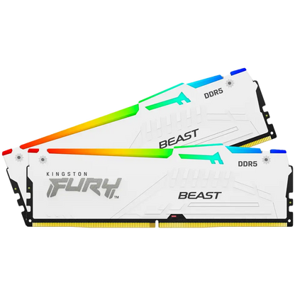 Kingston 64GB 5600MT/s DDR5 CL40 DIMM (Kit of 2) FURY Beast White RGB XMP