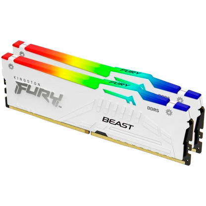 Kingston 32GB 5200MT/s DDR5 CL40 DIMM (Kit of 2) FURY Beast White RGB XMP