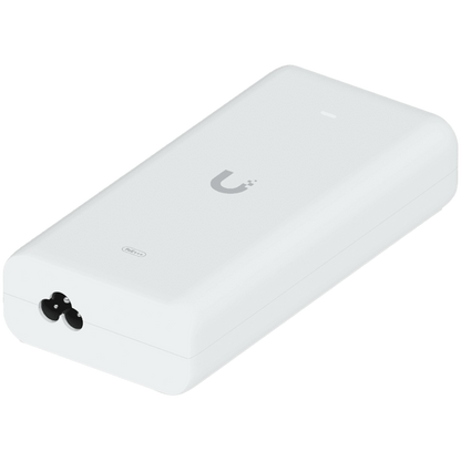 Ubiquiti UniFi 10G PoE+++ Adapter (90W), can power UniFi PoE+++ devices, reduce dependency on PoE switch power, and provide a Multi-Gigabit LAN connection, Contains RJ45 data input, AC cable with earth ground, and PoE+++ output