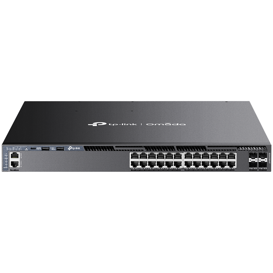 Omada 24-Port Gigabit Stackable L3 Managed Switch 24× Gigabit RJ45 Ports, 4× 10G SFP+ Slots, RJ45 by TP-Link – product photo