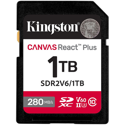 Kingston 1TB SDXC Canvas React Plus SDXC UHS-II 280R/150W U3 V60