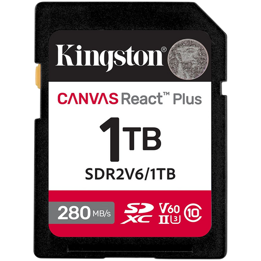 Kingston 1TB SDXC Canvas React Plus SDXC UHS-II 280R/150W U3 V60