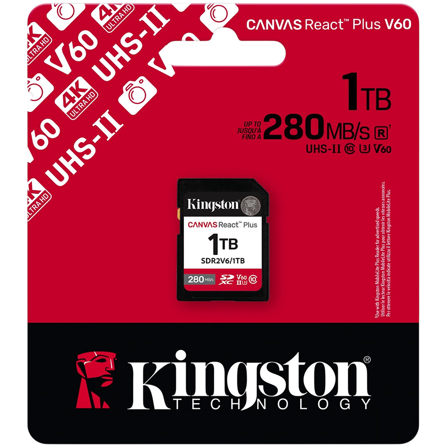 Kingston 1TB SDXC Canvas React Plus SDXC UHS-II 280R/150W U3 V60
