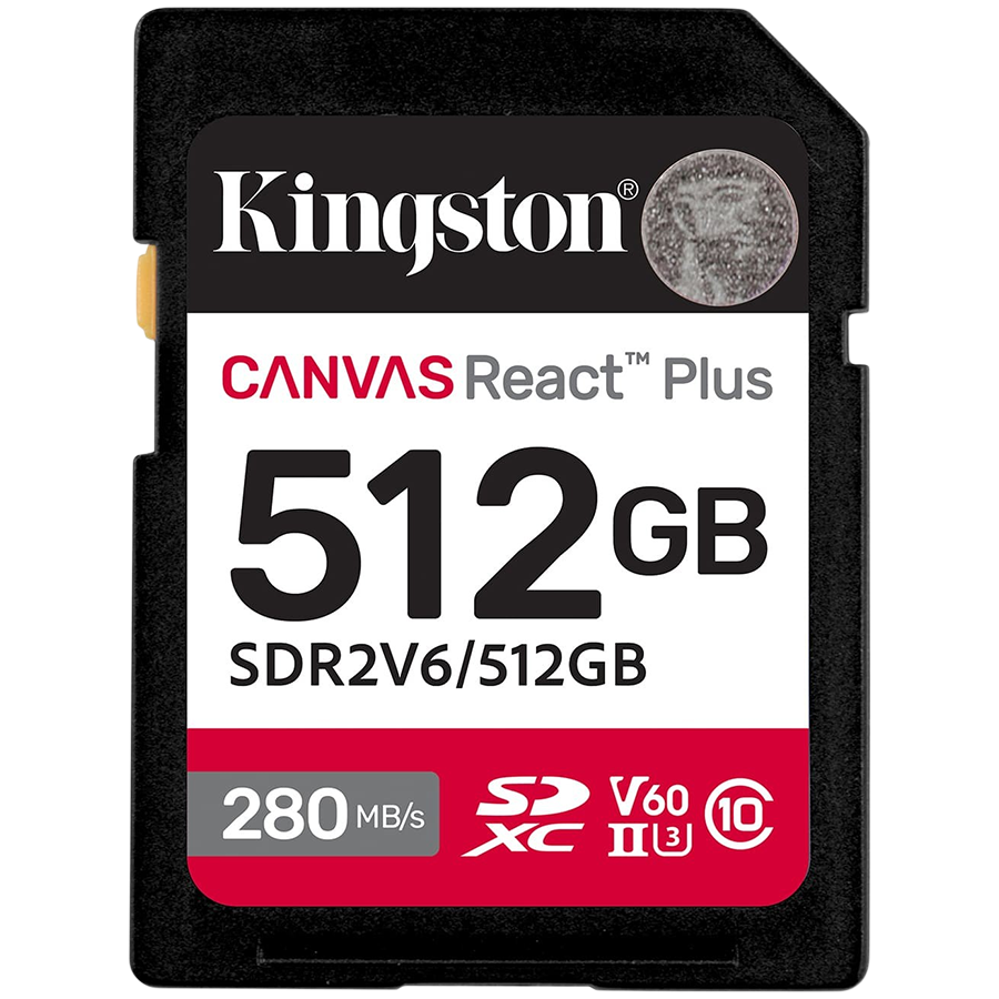 Kingston 512GB SDXC Canvas React Plus SDXC UHS-II 280R/150W U3 V60