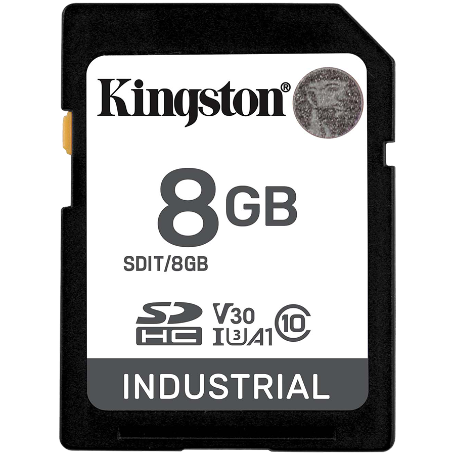 Kingston 8GB SDHC Industrial -40C to 85C C10 UHS-I U3 V30 A1 pSLC