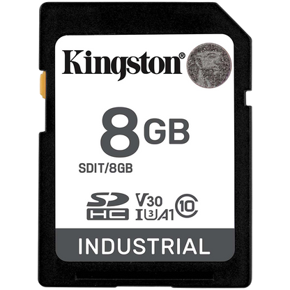 Kingston 8GB SDHC Industrial -40C to 85C C10 UHS-I U3 V30 A1 pSLC