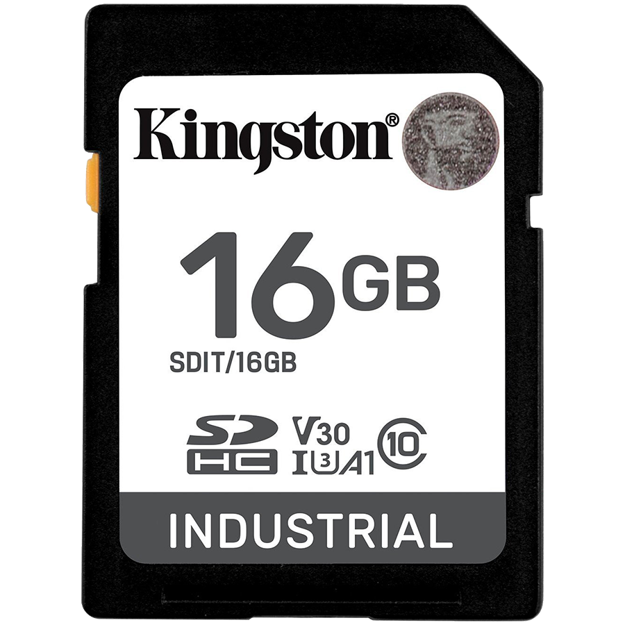 Kingston 16GB SDHC Industrial -40C to 85C C10 UHS-I U3 V30 A1 pSLC