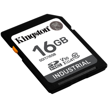 Kingston 16GB SDHC Industrial -40C to 85C C10 UHS-I U3 V30 A1 pSLC