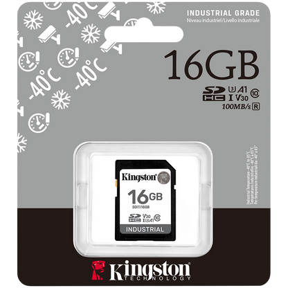 Kingston 16GB SDHC Industrial -40C to 85C C10 UHS-I U3 V30 A1 pSLC