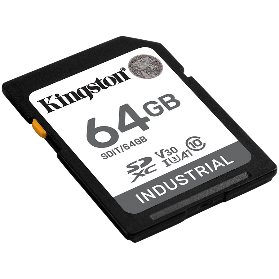 Kingston 64GB SDXC Industrial -40C to 85C C10 UHS-I U3 V30 A1 pSLC