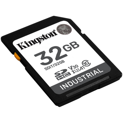 Kingston 32GB SDHC Industrial -40C to 85C C10 UHS-I U3 V30 A1 pSLC