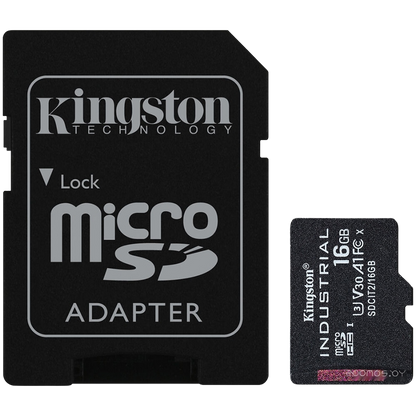 Kingston 16GB microSDHC Industrial C10 A1 pSLC Card + SD Adapter