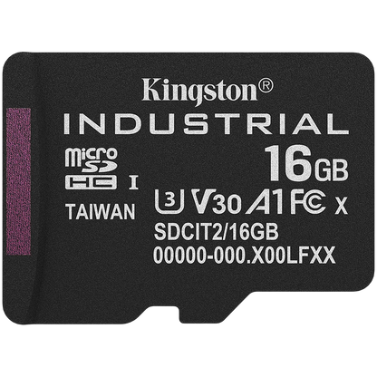 Kingston 16GB microSDHC Industrial C10 A1 pSLC Card + SD Adapter