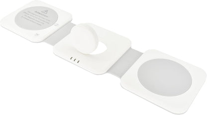 Dviced 3-in-1 foldable magnetic wireless charger - White