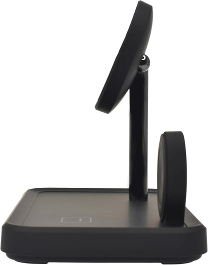 Dviced 3-in-1 magnetic wireless stand with cable - Black