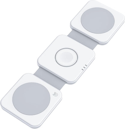 Dviced 3-in-1 foldable magnetic wireless charger - White