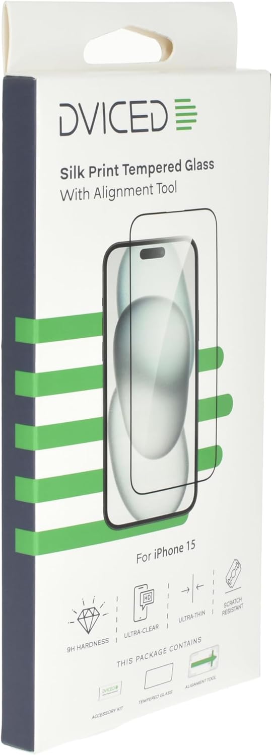 Dviced iPhone 15 silk print screen protector with applicator