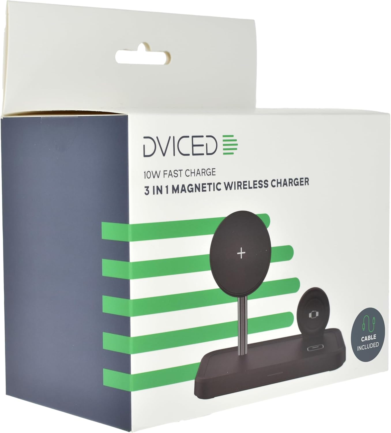 Dviced 3-in-1 magnetic wireless stand with cable - Black