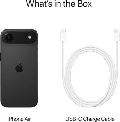 Apple iPhone Air 256 GB: Thinnest iPhone Ever, 6.5-inch Display with ProMotion up to 120Hz, Powerful A19 Pro Chip, Center Stage Front Camera, All-Day Battery Life; Space Black