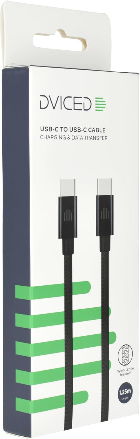 Dviced Cable USB-C to USB-C Nylon Textile 1,25m - Black