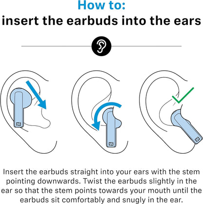 Sennheiser ACCENTUM Open Wireless Earbuds - Ear Buds with Open Design, Dynamic Sound and Bluetooth 5.3, IPX4 Splash Resistance, 28-Hour Battery Life and USB-C Charging Case - Cream