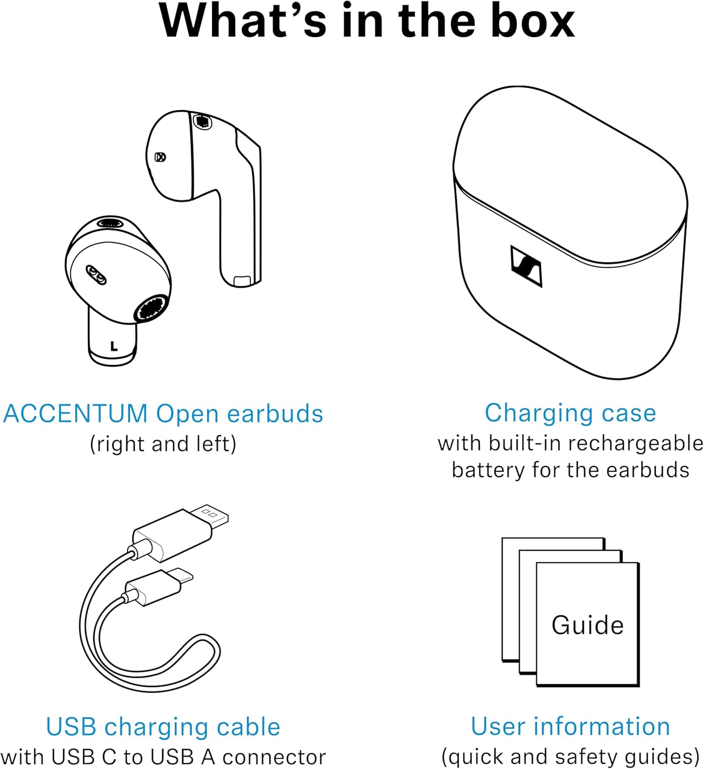 Sennheiser ACCENTUM Open Wireless Earbuds - Ear Buds with Open Design, Dynamic Sound and Bluetooth 5.3, IPX4 Splash Resistance, 28-Hour Battery Life and USB-C Charging Case - Cream