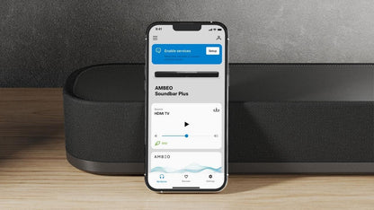 Sennheiser Consumer Audio AMBEO Soundbar Plus for TV and Music with Immersive 3D Surround Sound, Virtual 7.1.4 Speaker Setup, Built-in Dual Subwoofers, Advanced Streaming Connectivity,Night Mode,Black