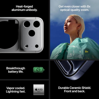 Apple iPhone 17 Pro Max: 6.9-inch Display with ProMotion, A19 Pro Chip, Best Battery Life in Any iPhone Ever, Pro Fusion Camera System, Center Stage Front Camera