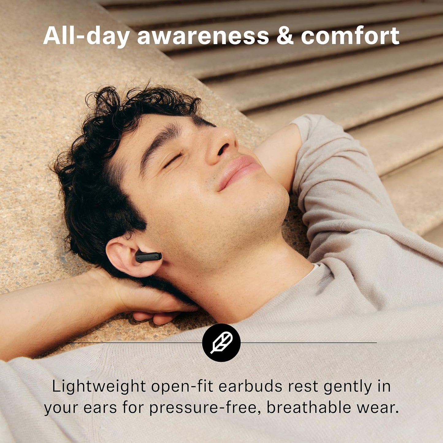 Sennheiser ACCENTUM Open Wireless Earbuds - Ear Buds with Open Design, Dynamic Sound and Bluetooth 5.3, IPX4 Splash Resistance, 28-Hour Battery Life and USB-C Charging Case - Cream