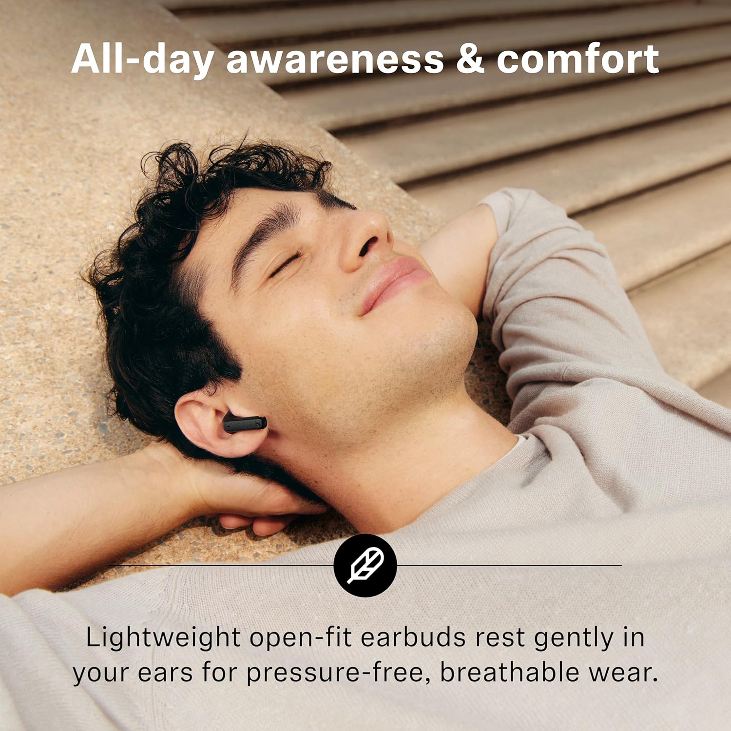 Sennheiser ACCENTUM Open Wireless Earbuds - Ear Buds with Open Design, Dynamic Sound and Bluetooth 5.3, IPX4 Splash Resistance, 28-Hour Battery Life and USB-C Charging Case - Cream