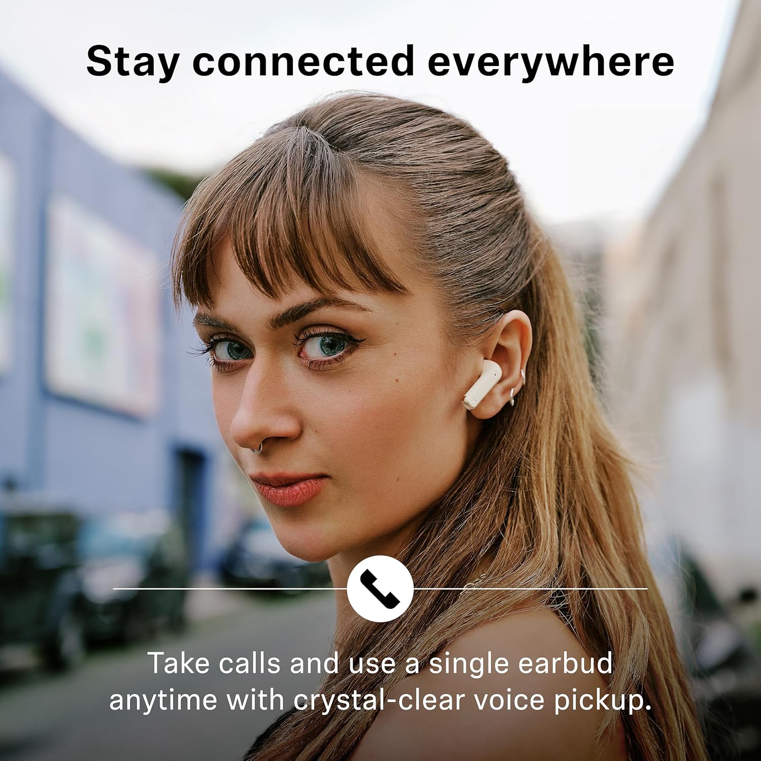 Sennheiser ACCENTUM Open Wireless Earbuds - Ear Buds with Open Design, Dynamic Sound and Bluetooth 5.3, IPX4 Splash Resistance, 28-Hour Battery Life and USB-C Charging Case - Cream