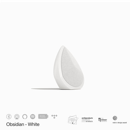 Pantheone Obsidian Compact Wireless Speaker -  White