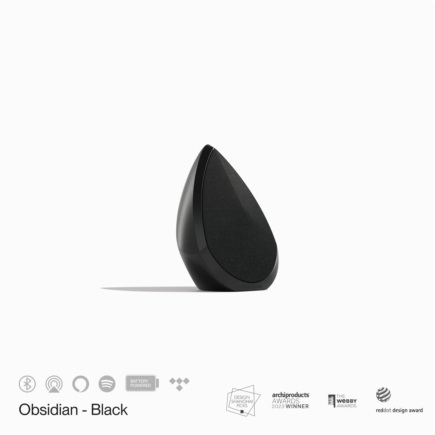 Pantheone Obsidian Compact Wireless Speaker -  Black