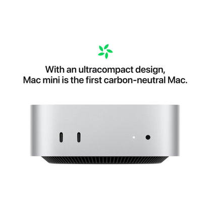 Apple Mac mini M4 Silver front ports: USB-C ports and 3.5mm headphone jack