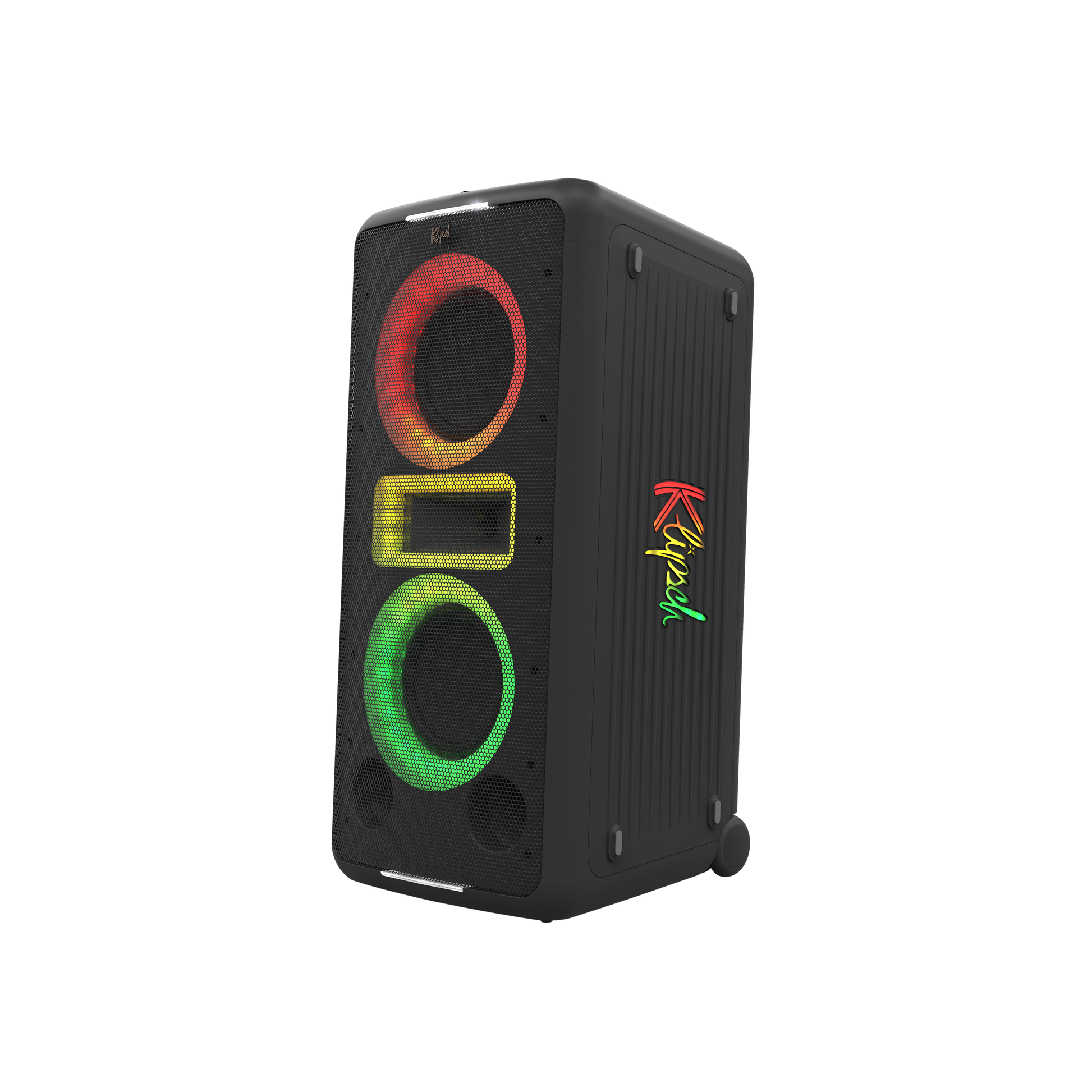 Klipsch New York Party Speaker Black Front View with RGB Lights
