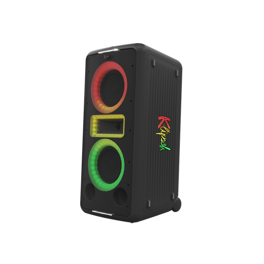 Klipsch New York Party Speaker Black Front View with RGB Lights