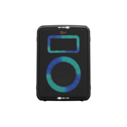 Klipsch Vegas Party Speaker Black Front View with RGB Lights