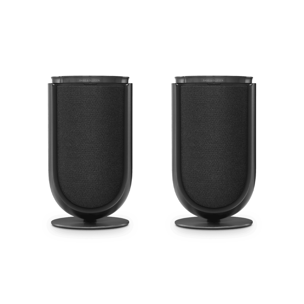 Pair of Beolab 8 speakers in Black Anthracite with Grey Melangé covers