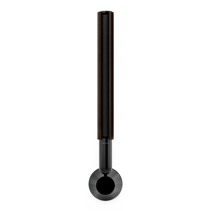 Pair of Beolab 28 speakers in Black Anthracite with Dark Oak covers