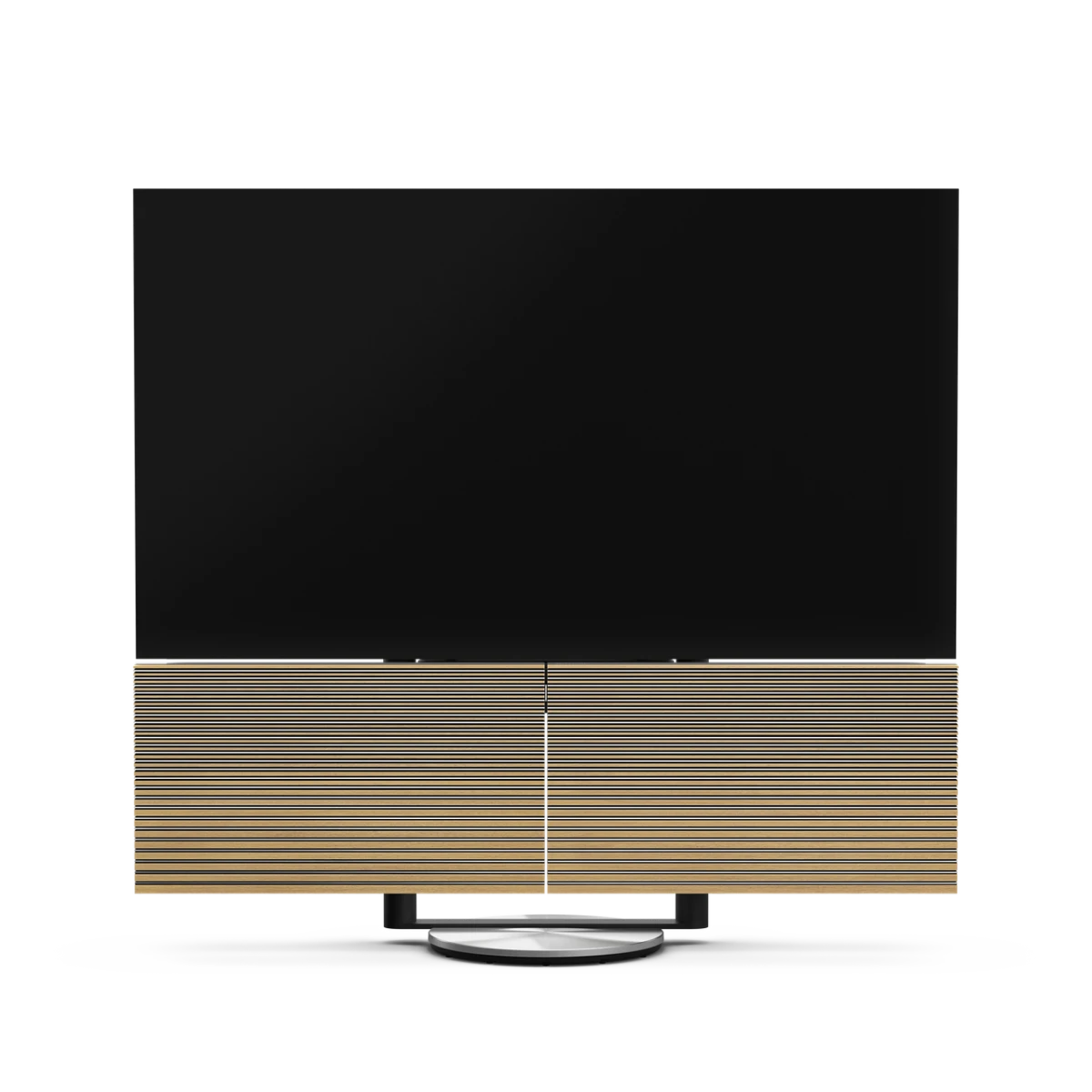 Beovision Harmony 77-inch OLED TV with Oak Wood speaker covers